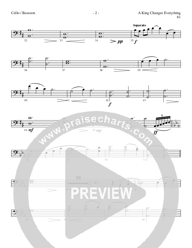 A King Changes Everything (Choral Anthem SATB) Cello (Lillenas Choral / Arr. Steve Mauldin)