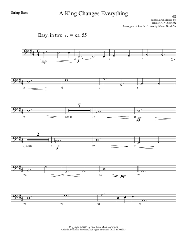 A King Changes Everything (Choral Anthem SATB) Cello/Bass (Lillenas Choral / Arr. Steve Mauldin)