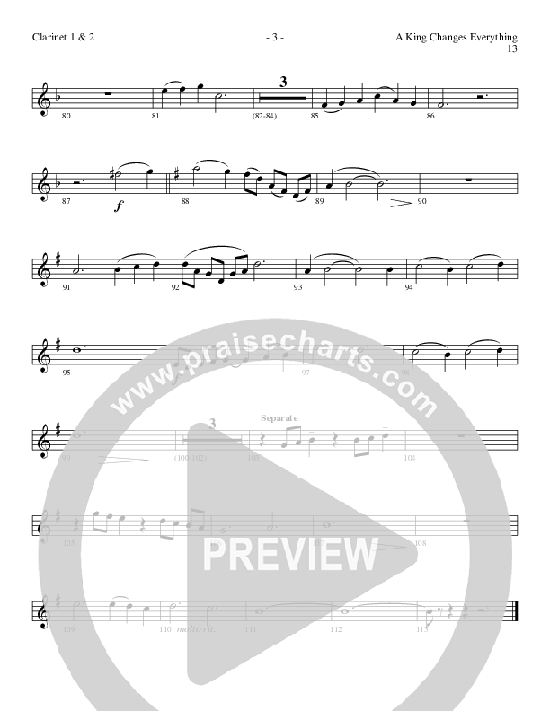 A King Changes Everything (Choral Anthem SATB) Clarinet 1/2 (Lillenas Choral / Arr. Steve Mauldin)