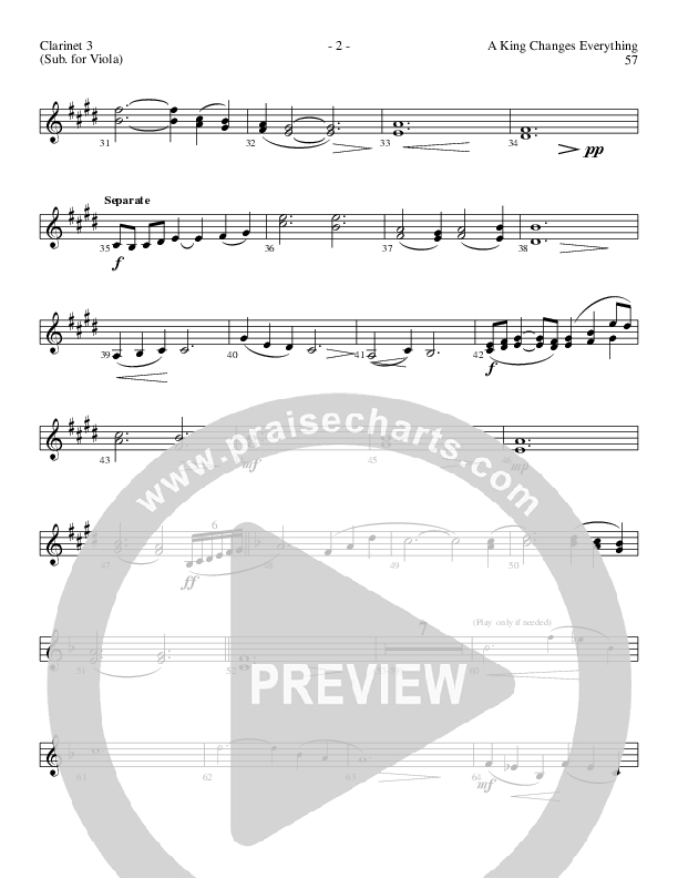 A King Changes Everything (Choral Anthem SATB) Clarinet 3 (Lillenas Choral / Arr. Steve Mauldin)