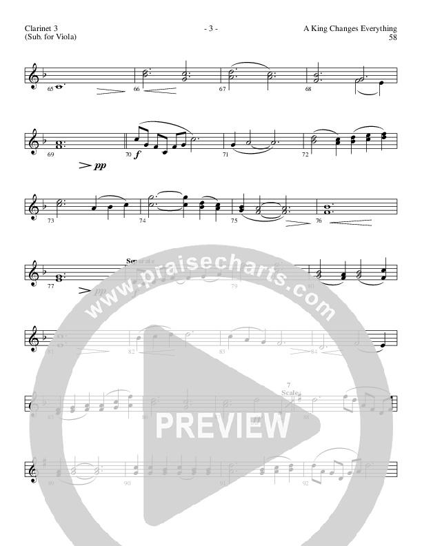 A King Changes Everything (Choral Anthem SATB) Clarinet 3 (Lillenas Choral / Arr. Steve Mauldin)