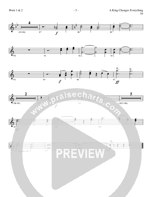 A King Changes Everything (Choral Anthem SATB) French Horn 1/2 (Lillenas Choral / Arr. Steve Mauldin)