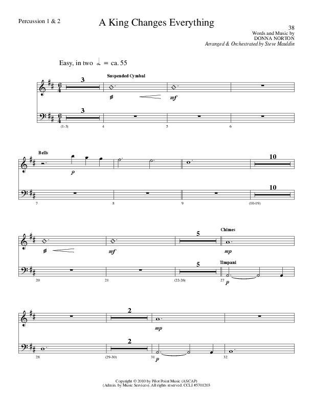 A King Changes Everything (Choral Anthem SATB) Percussion 1/2 (Lillenas Choral / Arr. Steve Mauldin)