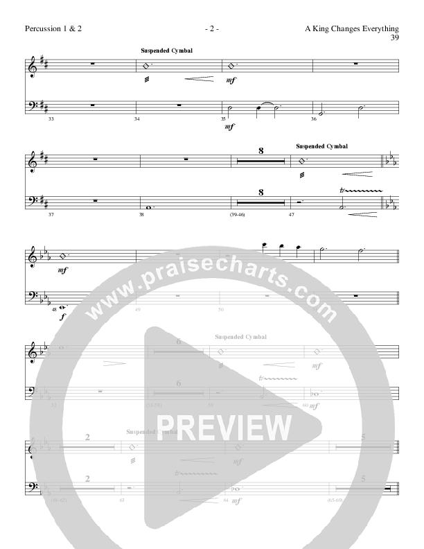 A King Changes Everything (Choral Anthem SATB) Percussion 1/2 (Lillenas Choral / Arr. Steve Mauldin)