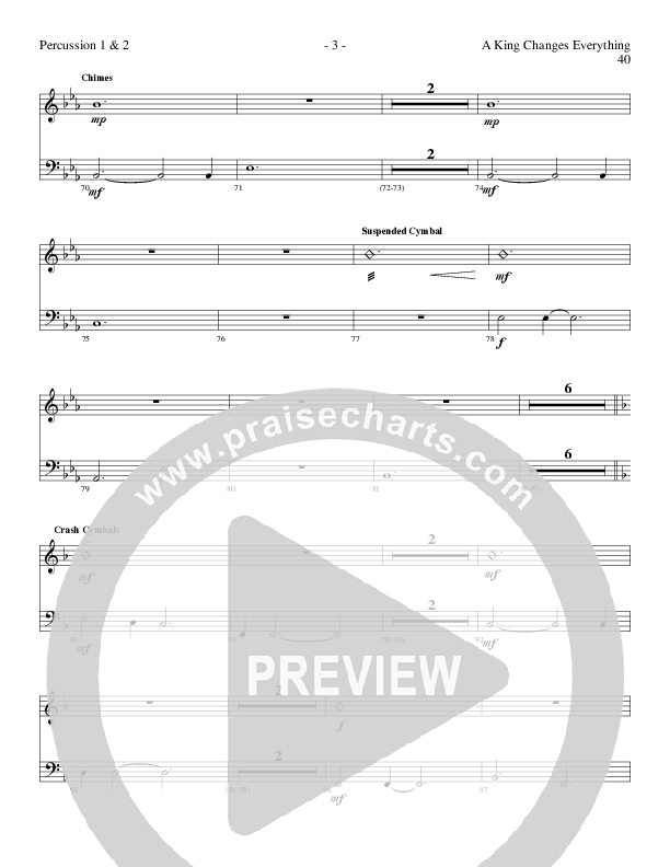 A King Changes Everything (Choral Anthem SATB) Percussion 1/2 (Lillenas Choral / Arr. Steve Mauldin)