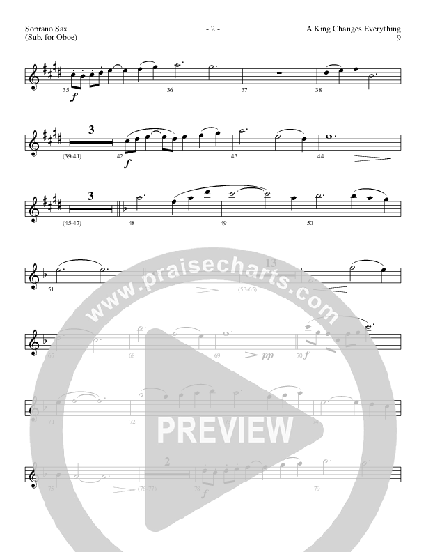 A King Changes Everything (Choral Anthem SATB) Soprano Sax (Lillenas Choral / Arr. Steve Mauldin)