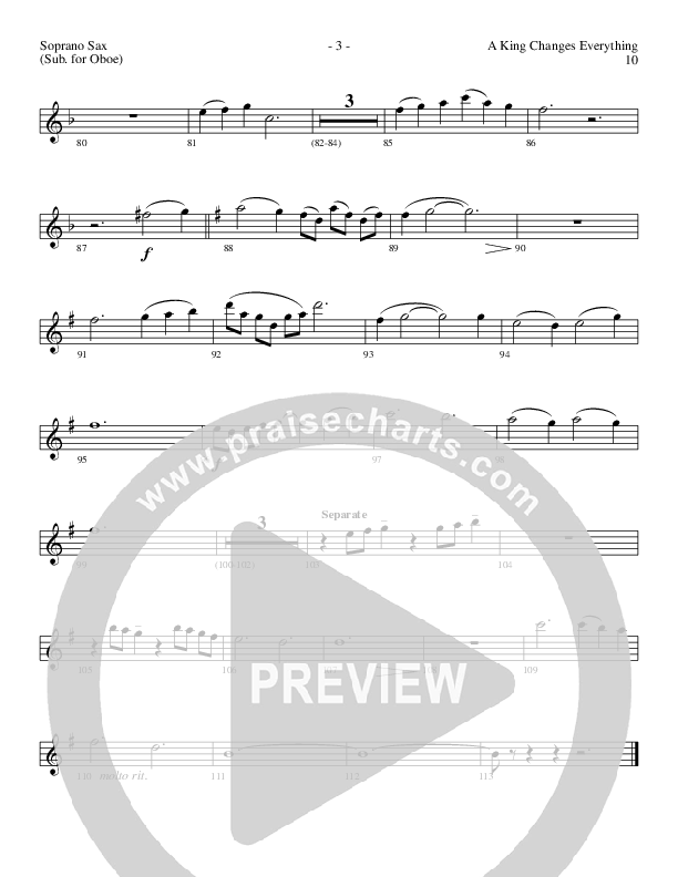 A King Changes Everything (Choral Anthem SATB) Soprano Sax (Lillenas Choral / Arr. Steve Mauldin)