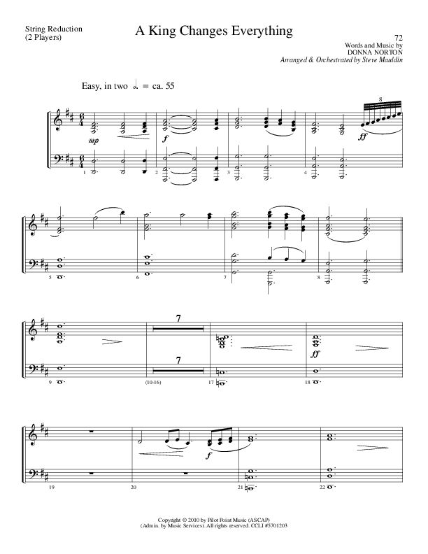 A King Changes Everything (Choral Anthem SATB) String Reduction (Lillenas Choral / Arr. Steve Mauldin)