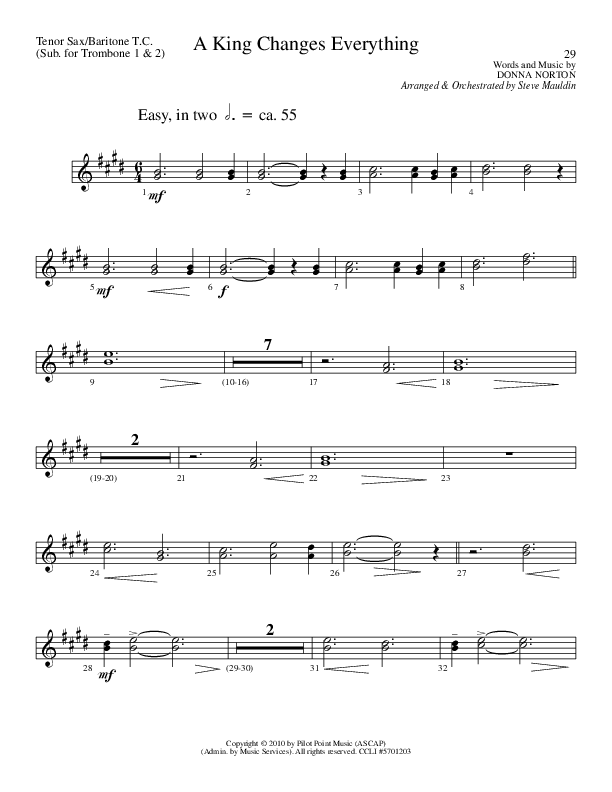 A King Changes Everything (Choral Anthem SATB) Tenor Sax/Baritone T.C. (Lillenas Choral / Arr. Steve Mauldin)