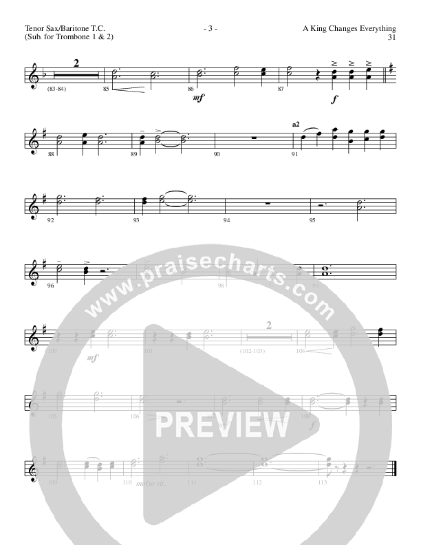 A King Changes Everything (Choral Anthem SATB) Tenor Sax/Baritone T.C. (Lillenas Choral / Arr. Steve Mauldin)