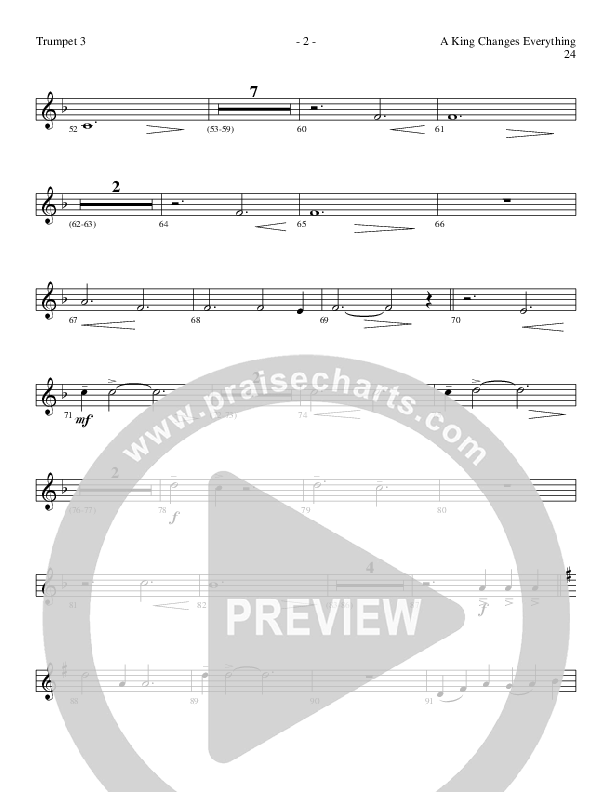 A King Changes Everything (Choral Anthem SATB) Trumpet 3 (Lillenas Choral / Arr. Steve Mauldin)