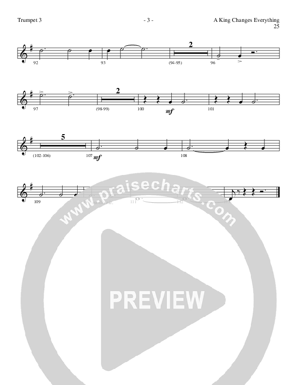 A King Changes Everything (Choral Anthem SATB) Trumpet 3 (Lillenas Choral / Arr. Steve Mauldin)