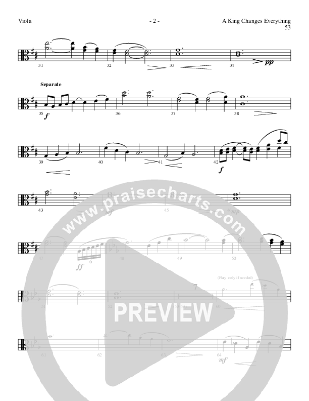 A King Changes Everything (Choral Anthem SATB) Viola (Lillenas Choral / Arr. Steve Mauldin)