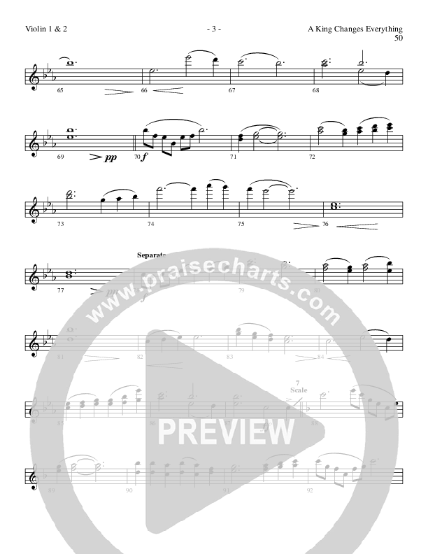 A King Changes Everything (Choral Anthem SATB) Violin 1/2 (Lillenas Choral / Arr. Steve Mauldin)