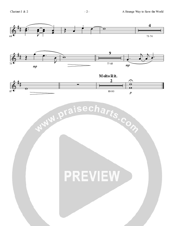 A Strange Way To Save The World (with What Child Is This) (Choral Anthem SATB) Clarinet 1/2 (Lillenas Choral / Arr. Russell Mauldin)