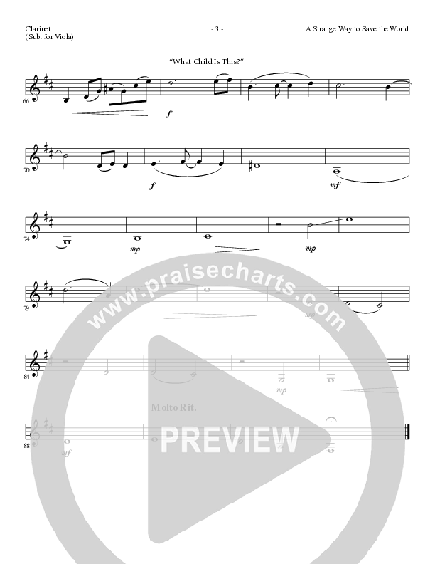 A Strange Way To Save The World (with What Child Is This) (Choral Anthem SATB) Clarinet (Lillenas Choral / Arr. Russell Mauldin)