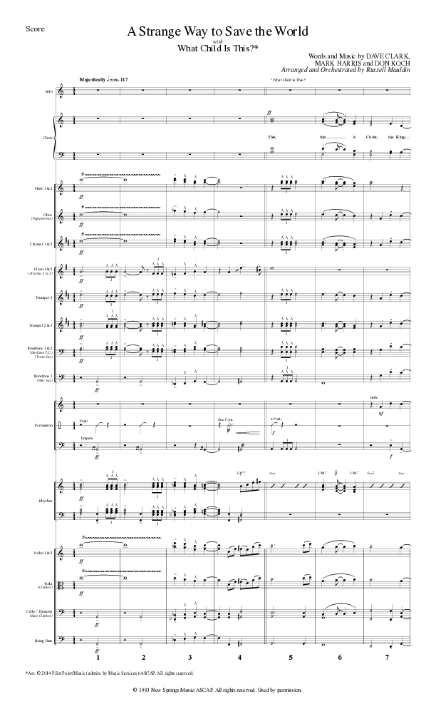 A Strange Way To Save The World (with What Child Is This) (Choral Anthem SATB) Conductor's Score (Lillenas Choral / Arr. Russell Mauldin)