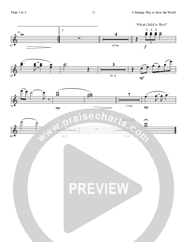 A Strange Way To Save The World (with What Child Is This) (Choral Anthem SATB) Flute 1/2 (Lillenas Choral / Arr. Russell Mauldin)