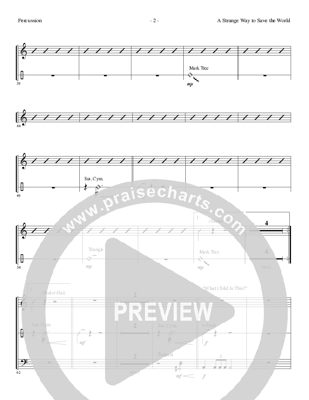 A Strange Way To Save The World (with What Child Is This) (Choral Anthem SATB) Percussion (Lillenas Choral / Arr. Russell Mauldin)