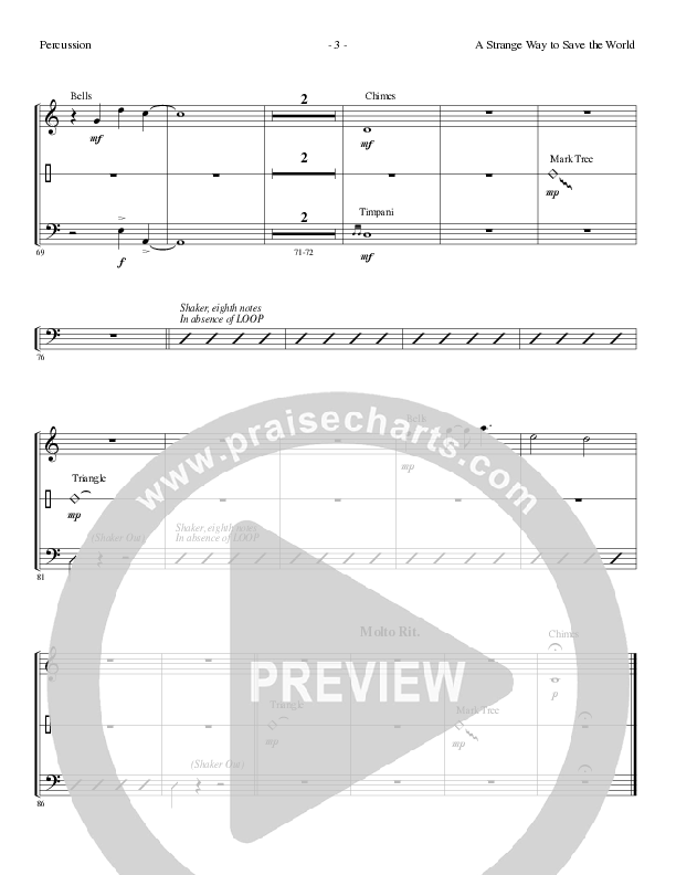 A Strange Way To Save The World (with What Child Is This) (Choral Anthem SATB) Percussion (Lillenas Choral / Arr. Russell Mauldin)