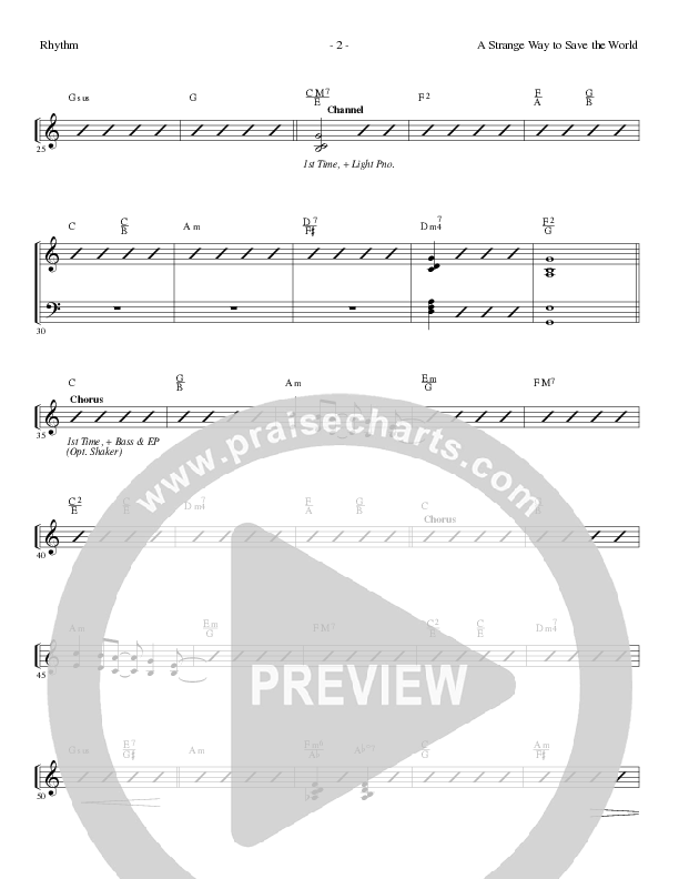 A Strange Way To Save The World (with What Child Is This) (Choral Anthem SATB) Rhythm Chart (Lillenas Choral / Arr. Russell Mauldin)