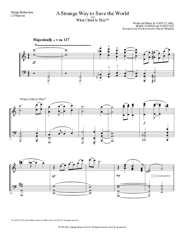 A Strange Way To Save The World (with What Child Is This) (Choral Anthem SATB) String Reduction (Lillenas Choral / Arr. Russell Mauldin)