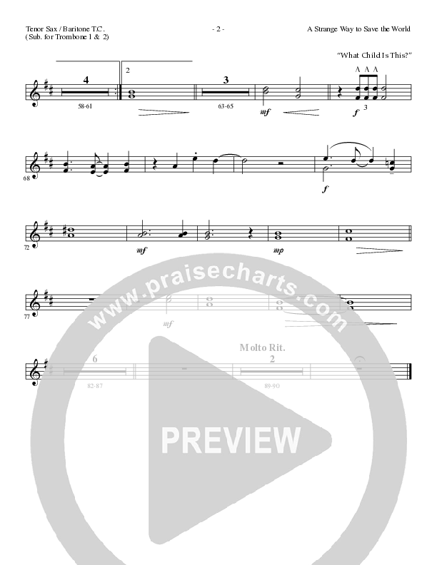 A Strange Way To Save The World (with What Child Is This) (Choral Anthem SATB) Tenor Sax/Baritone T.C. (Lillenas Choral / Arr. Russell Mauldin)