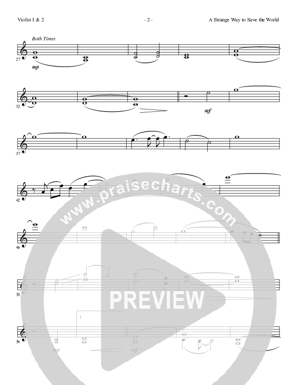 A Strange Way To Save The World (with What Child Is This) (Choral Anthem SATB) Violin 1/2 (Lillenas Choral / Arr. Russell Mauldin)