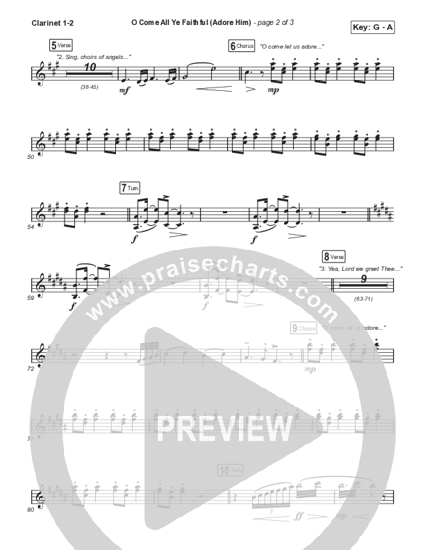 O Come All Ye Faithful (Adore Him) (Choral Anthem SATB) Clarinet 1/2 (Signature Sessions / Connor Bogardus / Arr. Mason Brown)
