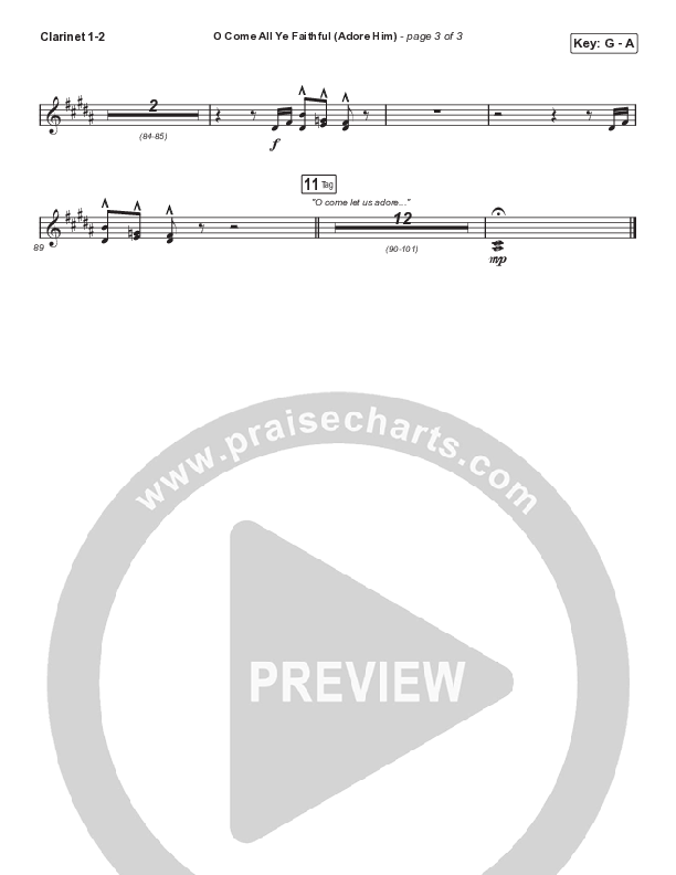 O Come All Ye Faithful (Adore Him) (Choral Anthem SATB) Clarinet 1/2 (Signature Sessions / Connor Bogardus / Arr. Mason Brown)