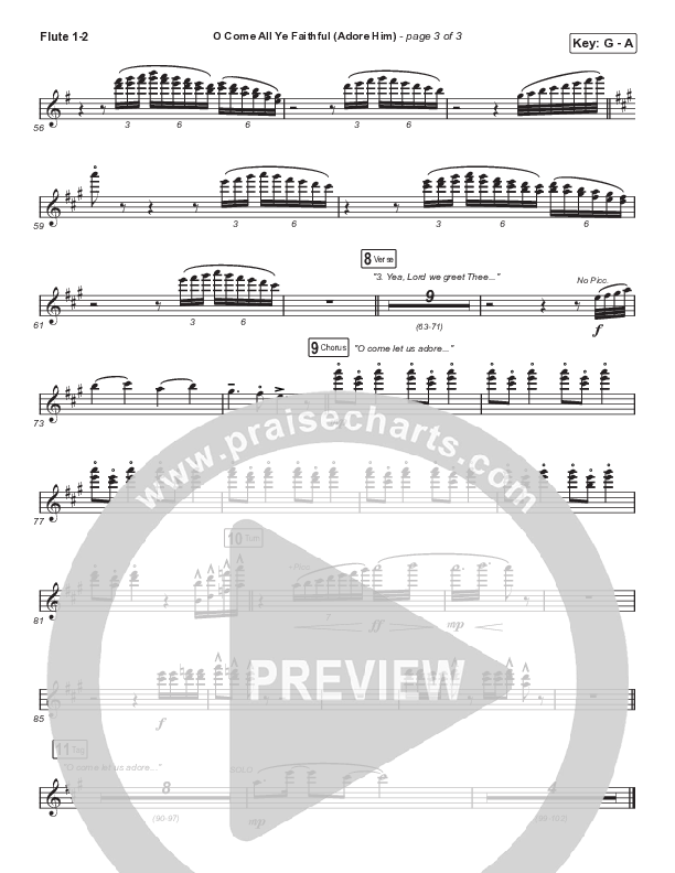 O Come All Ye Faithful (Adore Him) (Choral Anthem SATB) Flute 1,2 (Signature Sessions / Connor Bogardus / Arr. Mason Brown)