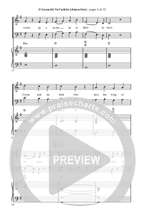 O Come All Ye Faithful (Adore Him) (Choral Anthem SATB) Octavo (SATB & Pno) (Signature Sessions / Connor Bogardus / Arr. Mason Brown)