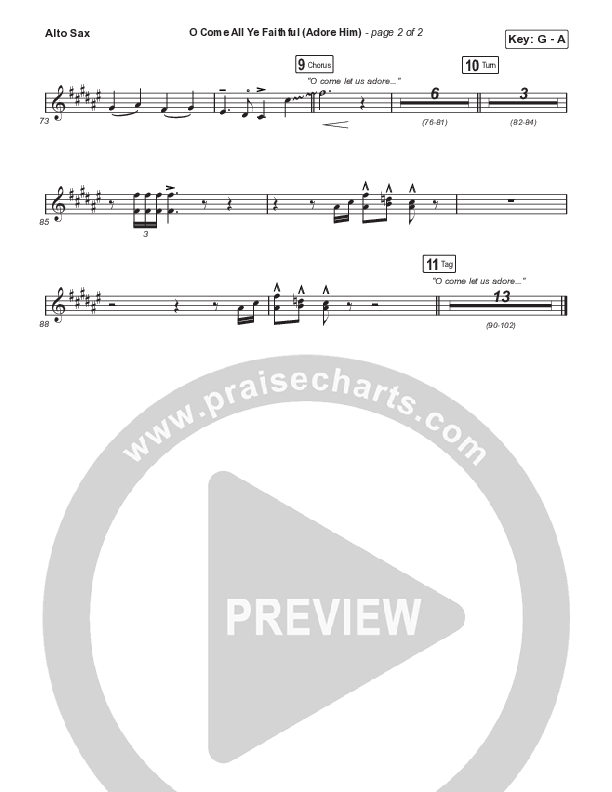 O Come All Ye Faithful (Adore Him) (Worship Choir SAB) Alto Sax (Signature Sessions / Connor Bogardus / Arr. Mason Brown)