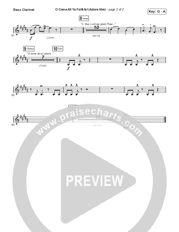 O Come All Ye Faithful (Adore Him) (Worship Choir SAB) Bass Clarinet (Signature Sessions / Connor Bogardus / Arr. Mason Brown)