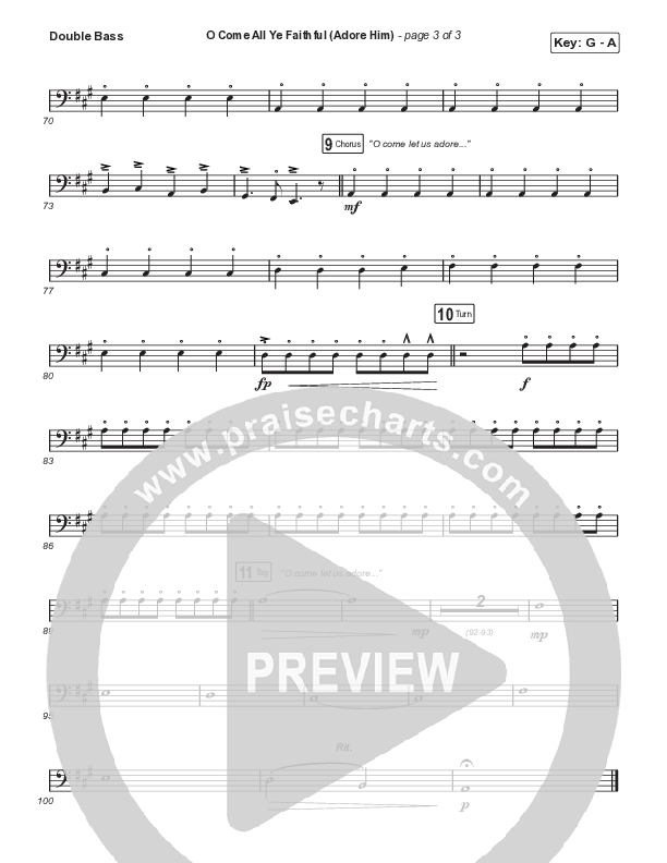 O Come All Ye Faithful (Adore Him) (Worship Choir SAB) Double Bass (Signature Sessions / Connor Bogardus / Arr. Mason Brown)