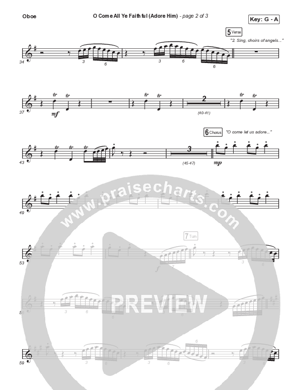 O Come All Ye Faithful (Adore Him) (Worship Choir SAB) Oboe (Signature Sessions / Connor Bogardus / Arr. Mason Brown)