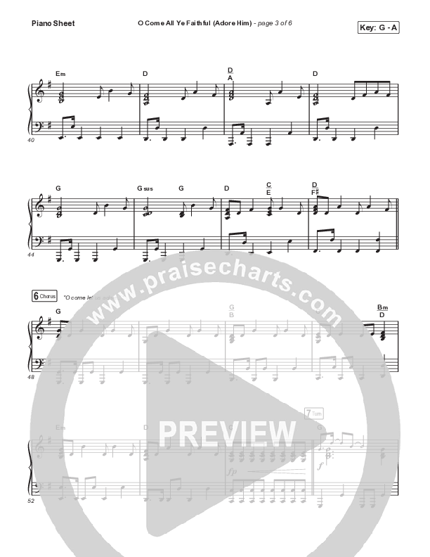 O Come All Ye Faithful (Adore Him) (Worship Choir SAB) Piano Sheet (Signature Sessions / Connor Bogardus / Arr. Mason Brown)