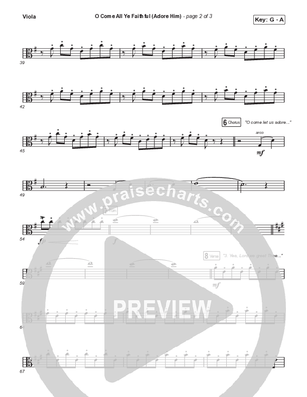 O Come All Ye Faithful (Adore Him) (Worship Choir SAB) Viola (Signature Sessions / Connor Bogardus / Arr. Mason Brown)