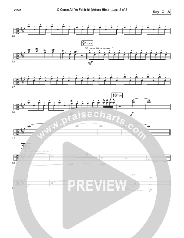 O Come All Ye Faithful (Adore Him) (Worship Choir SAB) Viola (Signature Sessions / Connor Bogardus / Arr. Mason Brown)