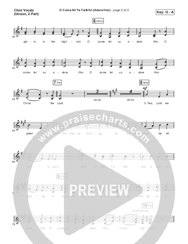O Come All Ye Faithful (Adore Him) (Unison/2-Part Choir) Choir Sheet (Uni/2-Part) (Signature Sessions / Connor Bogardus / Arr. Mason Brown)