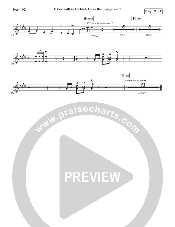 O Come All Ye Faithful (Adore Him) (Unison/2-Part Choir) French Horn 1/2 (Signature Sessions / Connor Bogardus / Arr. Mason Brown)