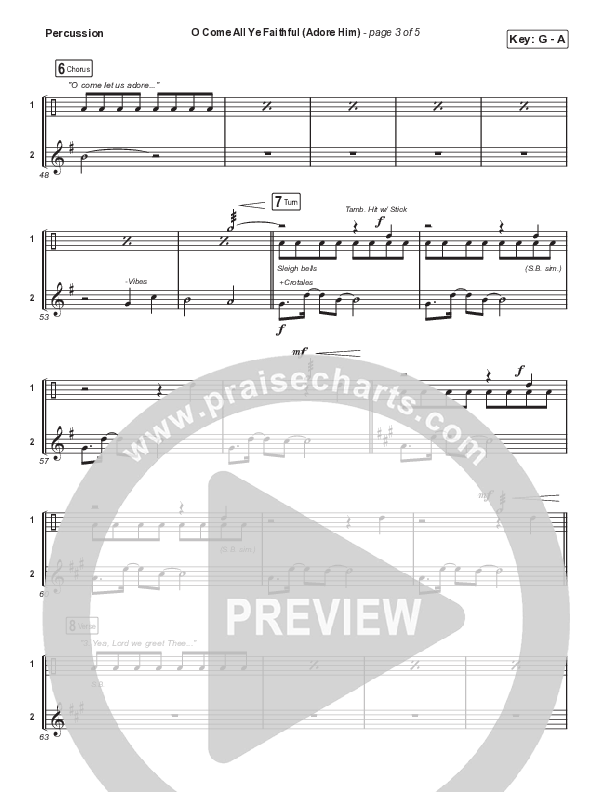 O Come All Ye Faithful (Adore Him) (Unison/2-Part Choir) Percussion (Signature Sessions / Connor Bogardus / Arr. Mason Brown)