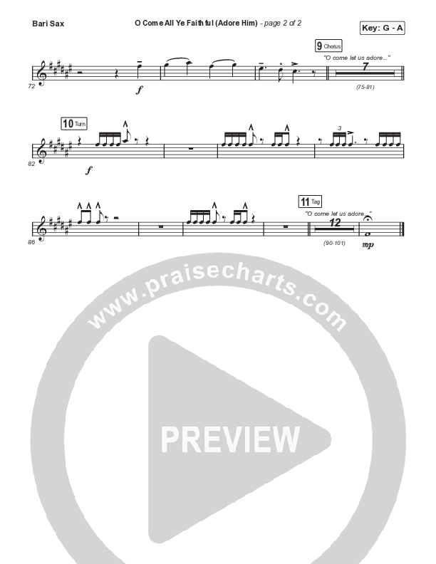 O Come All Ye Faithful (Adore Him) (Sing It Now SATB) Bari Sax (Signature Sessions / Connor Bogardus / Arr. Mason Brown)