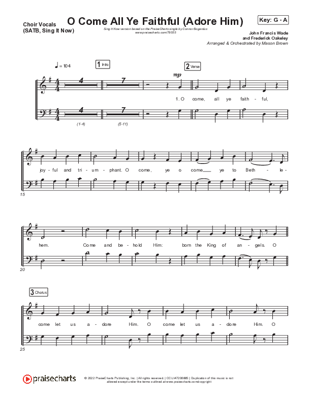 O Come All Ye Faithful (Adore Him) (Sing It Now SATB) Choir Sheet (SATB) (Signature Sessions / Connor Bogardus / Arr. Mason Brown)