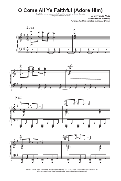 O Come All Ye Faithful (Adore Him) (Sing It Now SATB) Octavo (SATB & Pno) (Signature Sessions / Connor Bogardus / Arr. Mason Brown)
