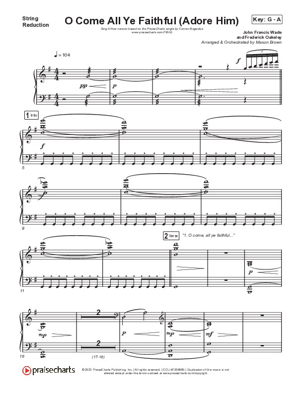 O Come All Ye Faithful (Adore Him) (Sing It Now SATB) String Reduction (Signature Sessions / Connor Bogardus / Arr. Mason Brown)