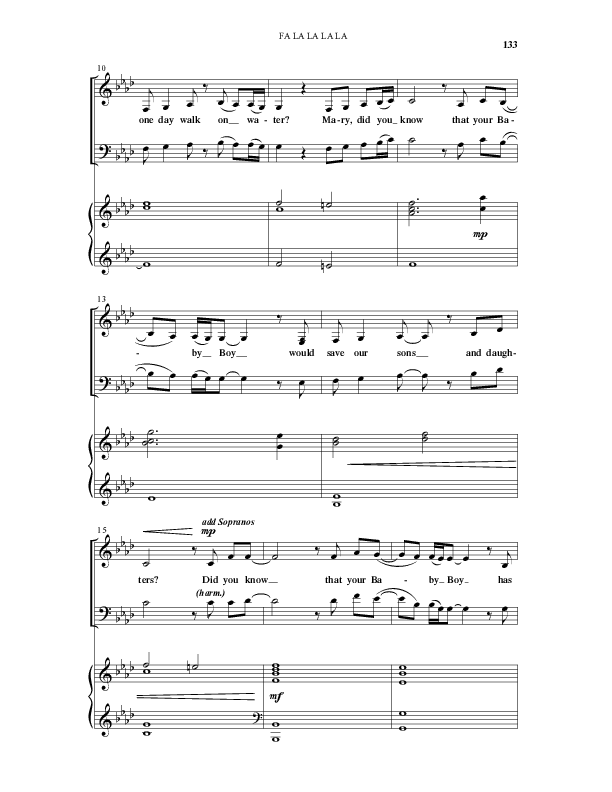 Fa La La La La (13 Song Collection) Song 10 (Piano SATB) (Word Music Choral)