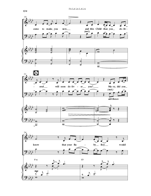 Fa La La La La (13 Song Collection) Song 10 (Piano SATB) (Word Music Choral)