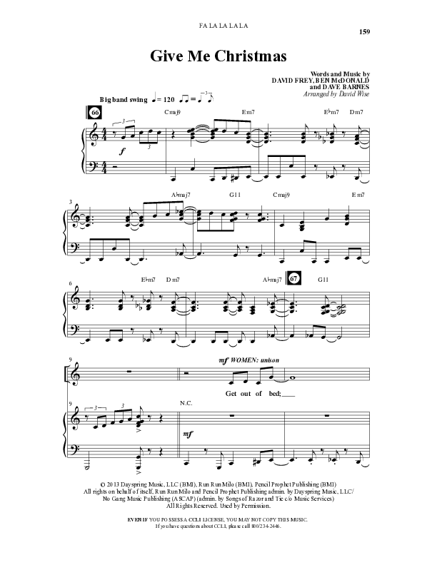 Fa La La La La (13 Song Collection) Song 12 (Piano SATB) (Word Music Choral)