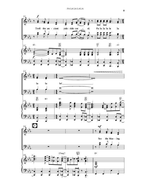 Fa La La La La (13 Song Collection) Song 1 (Piano SATB) (Word Music Choral)